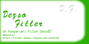 dezso filler business card